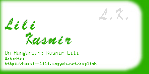 lili kusnir business card